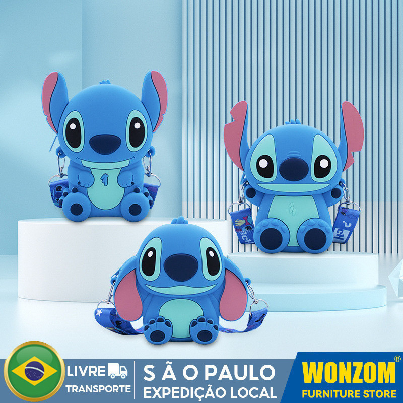 Bolsa Feminina Disney Lilo & Stitch Bolsas De Silicone Para Celular Ombro Com Zíper Femini...