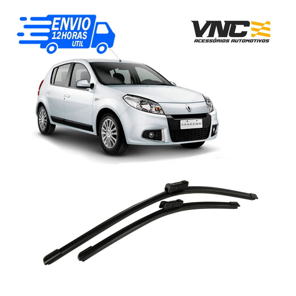 Par Palhetas Limpador De Parabrisa Dianteiro Renault Sandero 2007 2008 2009 2010 2011 2012 2013 2014 em Oferta na Shopee