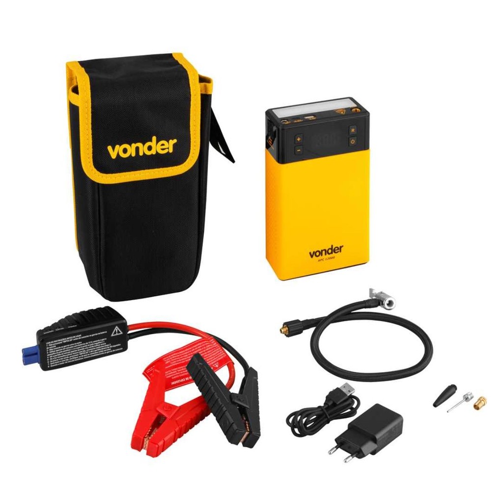 Auxiliar de Partida Portátil com Compressor de Ar APC12000 Vonder em Oferta na Shopee