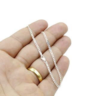 Pulseira de prata 925 masculina groumet fina 2mm em Oferta na Shopee