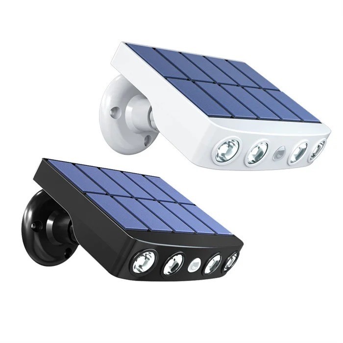Luminária Solar 4 Leds Potência 2W Cor Branca Quente 5.5V Luzes do pátio Lâmpada de indução em Oferta na Shopee