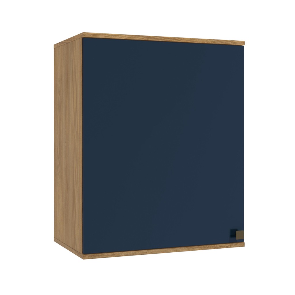 Armário Aéreo Celeste Kappesberg 100% MDF 1 Porta Nogueira/Azul 60cm em Oferta na Shopee