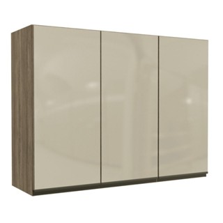 Armário Aéreo Kappesberg Maxxi 3 Portas com Vidro Marrom em Oferta na Shopee