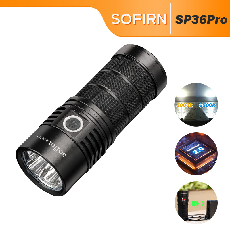 Lanterna Sofirn SP36 Pro 8000 Lúmens, Recarregável com Interface Anduril 2.0