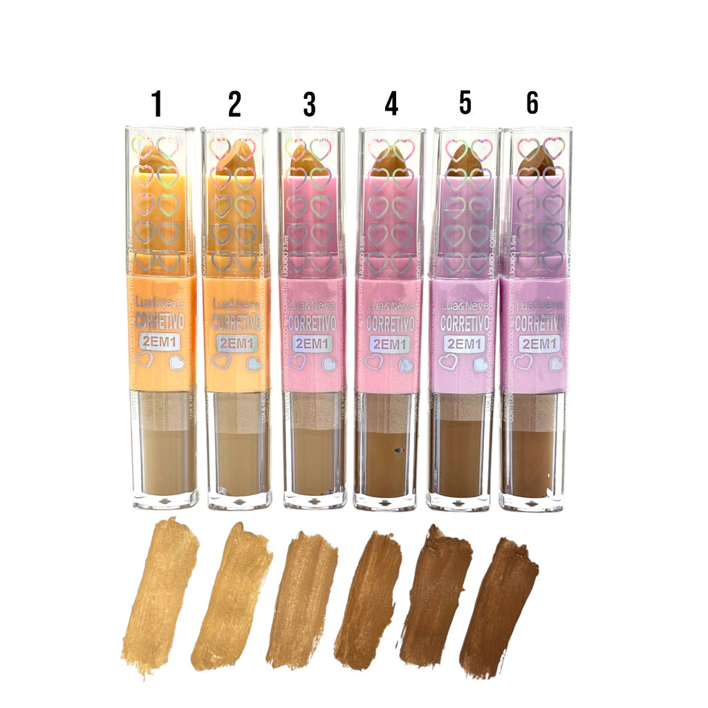 Corretivo Sólido Corretivo Líquido Corretivo 2 EM 1 Lua e Neve LN02491 Cor 06
