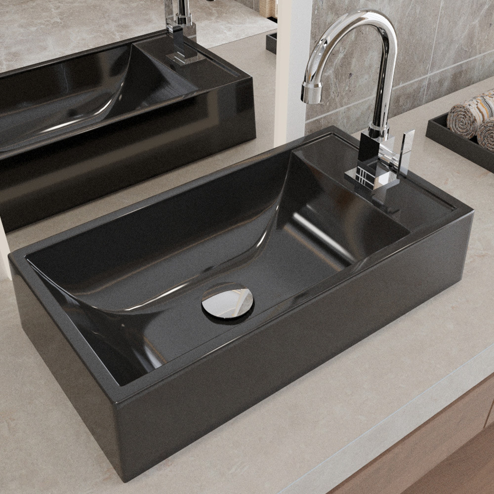 Cuba de Apoio Retangular Para Banheiro Lavabo Roma C01 RL545W Preto - Lyam em Oferta na Shopee