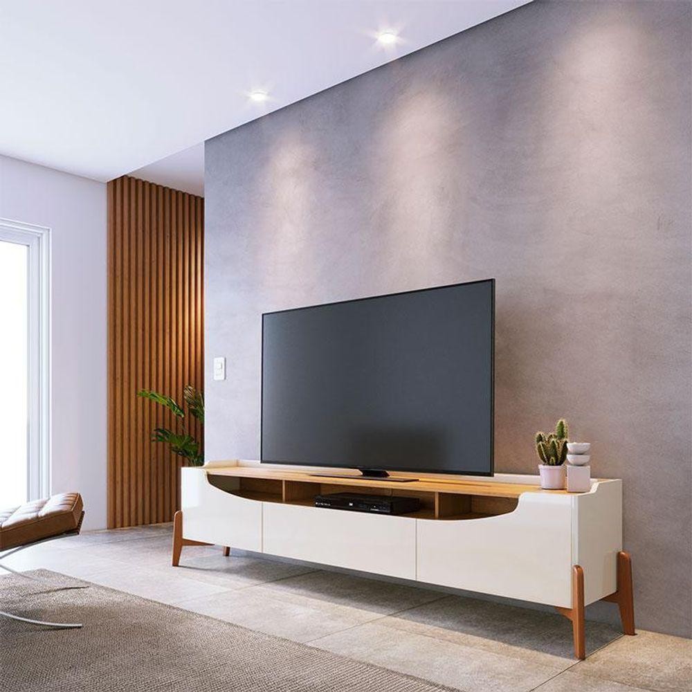 Rack Bancada Para Sala Ambiente Studio 2.2 Off White Nature - Imcal em Oferta na Shopee