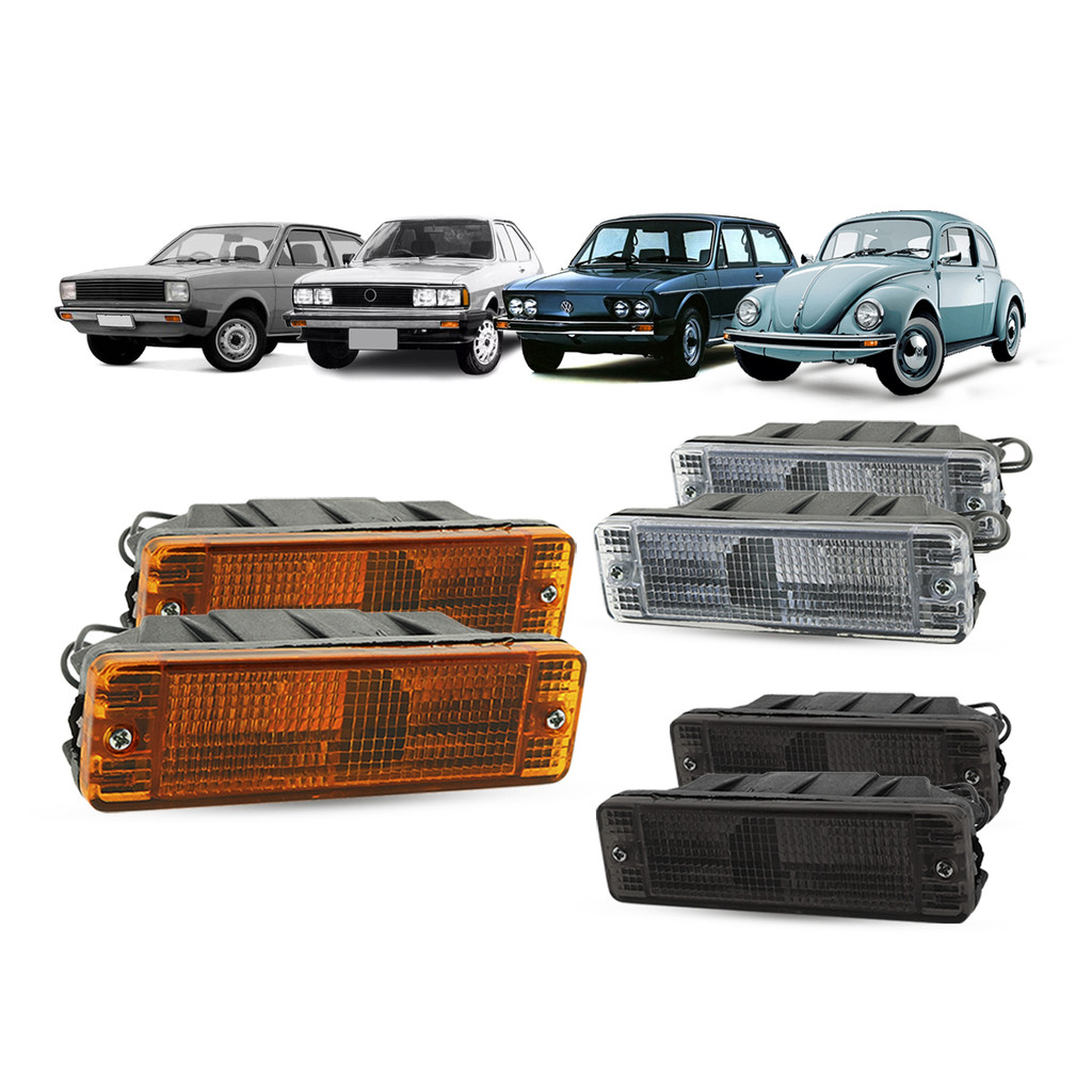 Par de Lanterna Pisca Seta Dianteiro Volkswagen Brasilia Gol Saveiro BX Fusca Variant II SP2 Passat GTB S2 GTC GTI