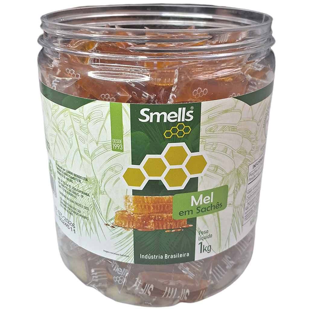 Pote 1 Kg Sache 250 Unidades 4g Mel Puro 100% Natural Livre De Glúten Antioxidante Smells
