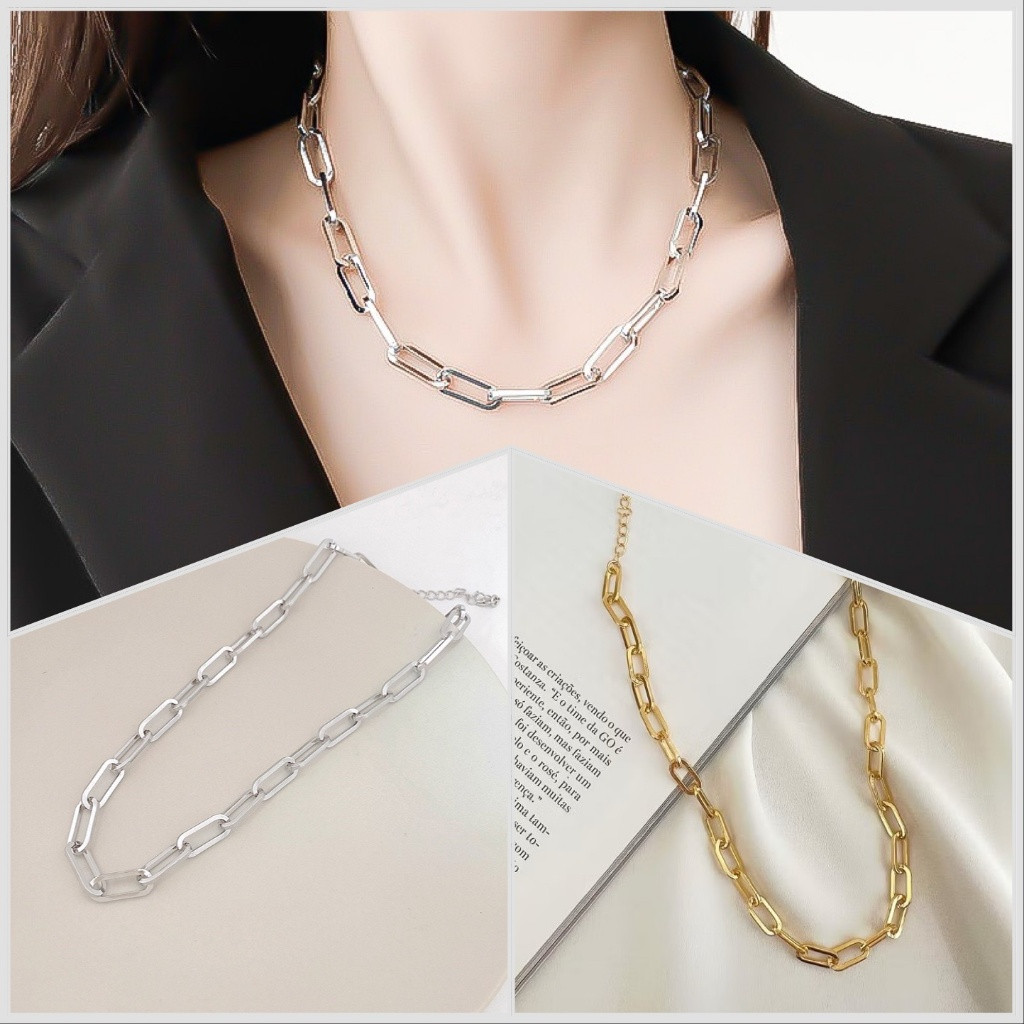 Colar Corrente elo Cartier Banhado a Ouro 18k a  Prata 925