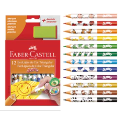 Lápis De Cor 12 Cores Jumbo Triangular Faber-Castell