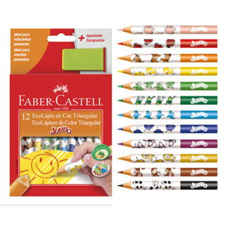 Lápis De Cor 12 Cores Jumbo Triangular Faber-Castell em Oferta na Shopee