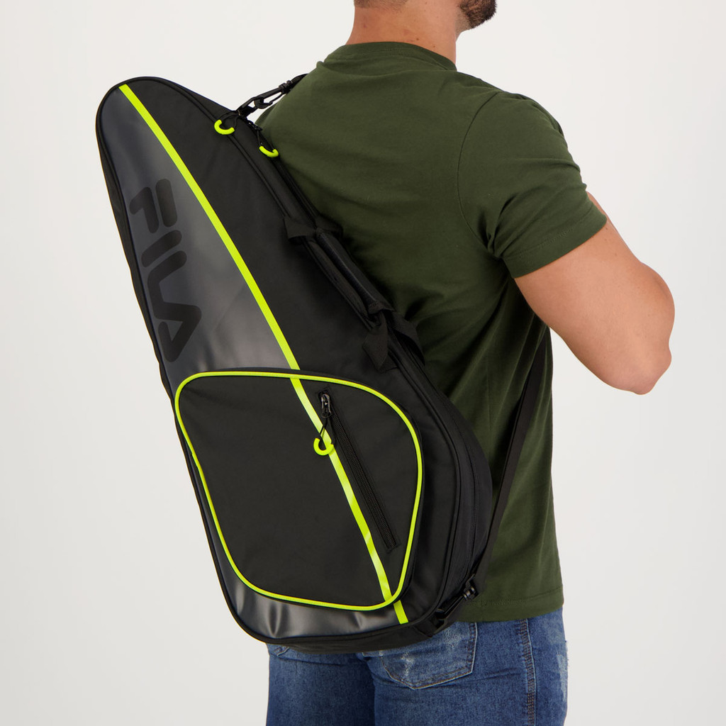 Raqueteira Fila Team Preta e Cinza em Oferta na Shopee