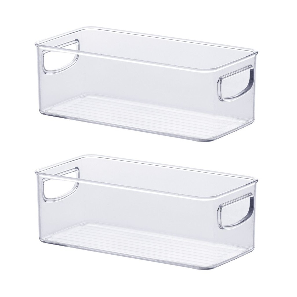 Organizador Geladeira Cozinha Acrílico 23x11x8 Cm Kit 2 Un Cor Transparente