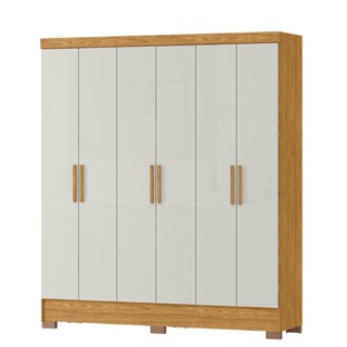 Guarda-roupa Casal 6 Portas 2 Gavetas Gliese Espresso Móveis Marrocos/Off White em Oferta na Shopee
