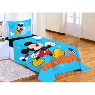 Lençol Cobre Leito Solteiro + Fronha Mickey Blue LCS 43 em Oferta na Shopee