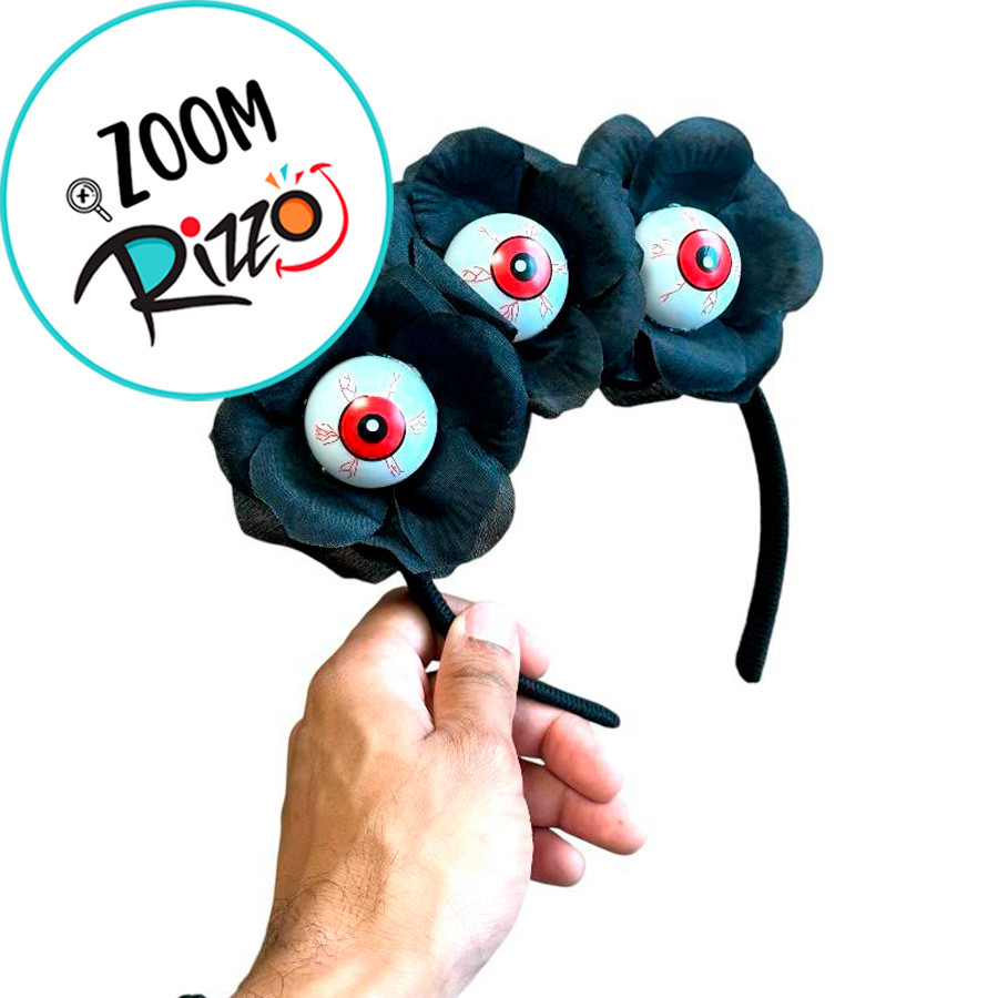 Detalhes do Tiara Flor com Olhos de Halloween - 1 unidade - Rizzo