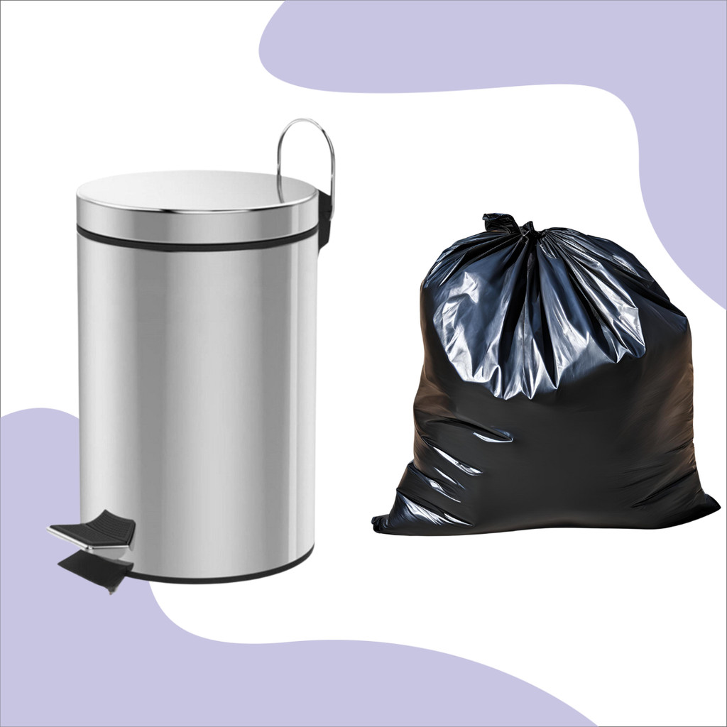 Lixeira Inox Aço 10,5 litros C/ Pedal Cesto Interno Removivel Banheiro Cozinha