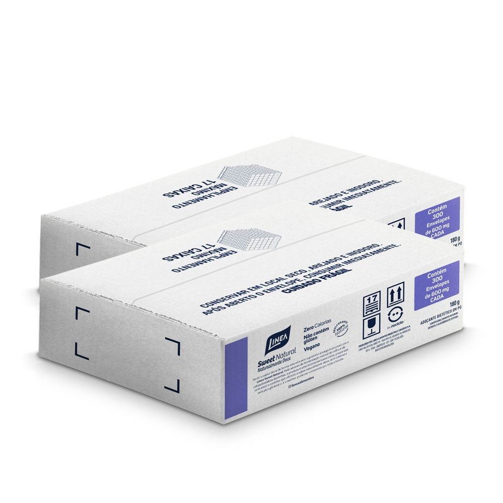 Kit 2 Adoçantes Institucionais em pó Sweet Natural Linea 300 Sachês de 600mg