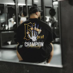 Camisa Mr Olympia Cbum Campeão 2024 Oversized 6 Peat Fisiculturismo Algodão