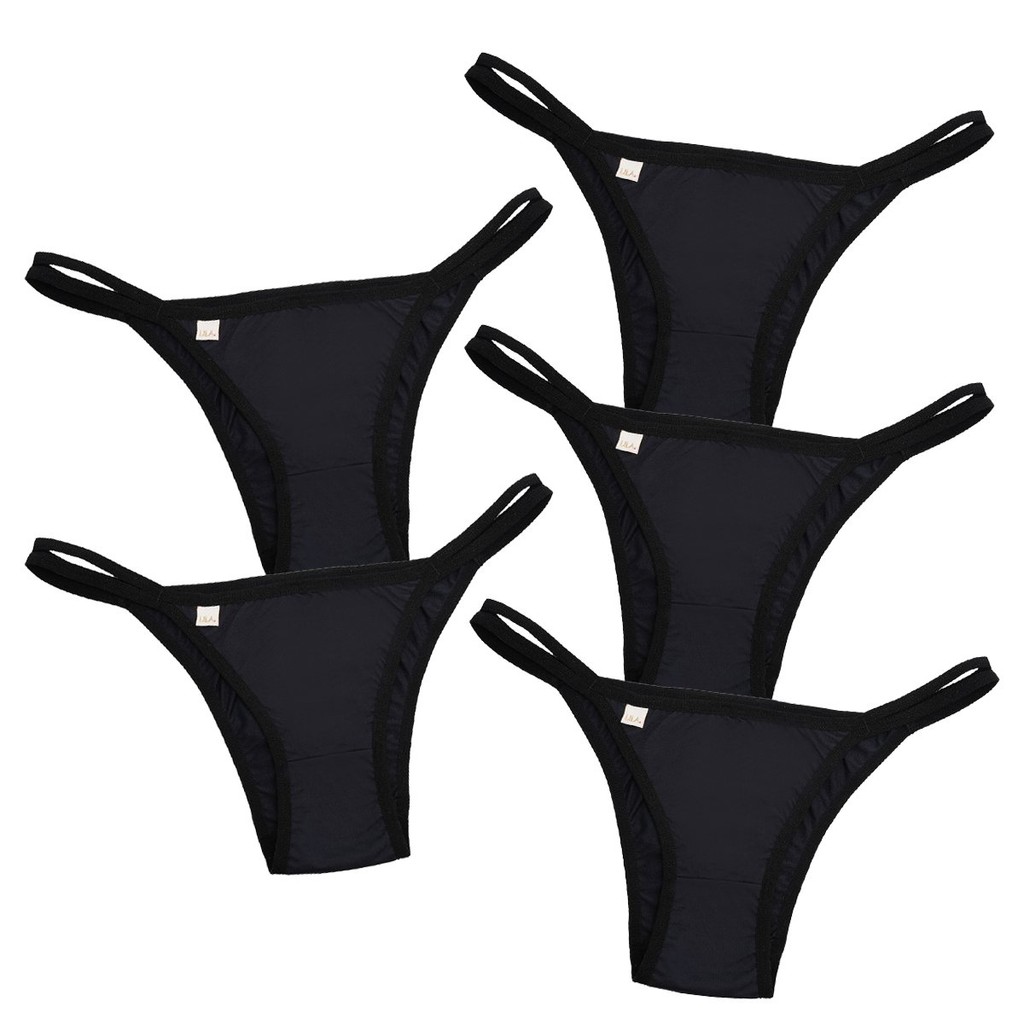 Kit 5 Calcinhas Tradicional em Tiras 0075 - PRETO em Oferta na Shopee