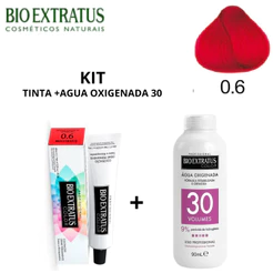KIT BIO EXTRATUS 1 INTENSIFICADOR DE VERMELHO 0.6 + 1 ÁGUA OXIGENADA DE 30V