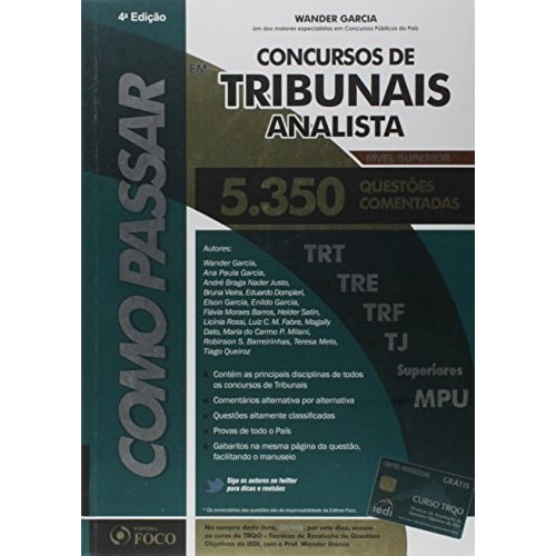 Como Passar Em Concursos De Tribunais de Wander Garcia 7410191