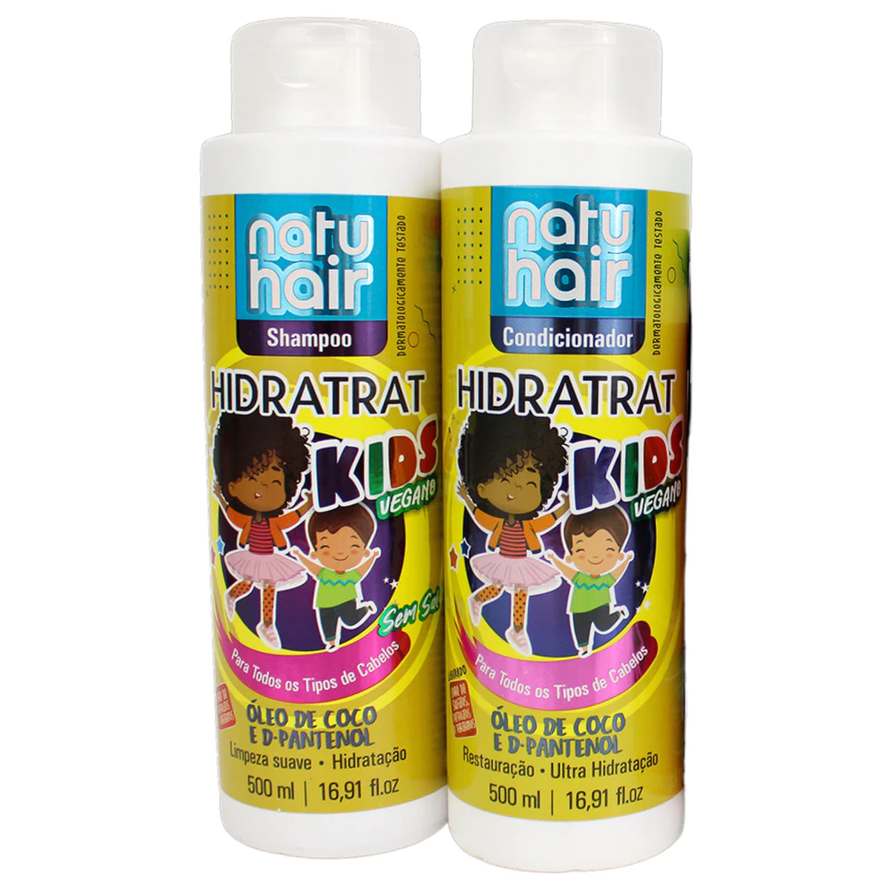Kit Shampoo + Condicionador Kids Vegano NatuHair 500ml
