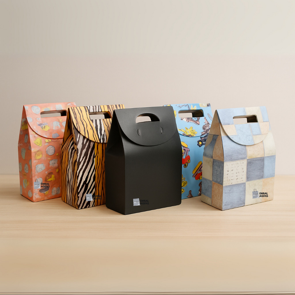 Kit 5 Caixas de Presente Estampadas com Alça – Papel Cartão Reforçado – 20x15x7,5cm – Escolha entre 1, 3 ou 5Un em Oferta na Shopee