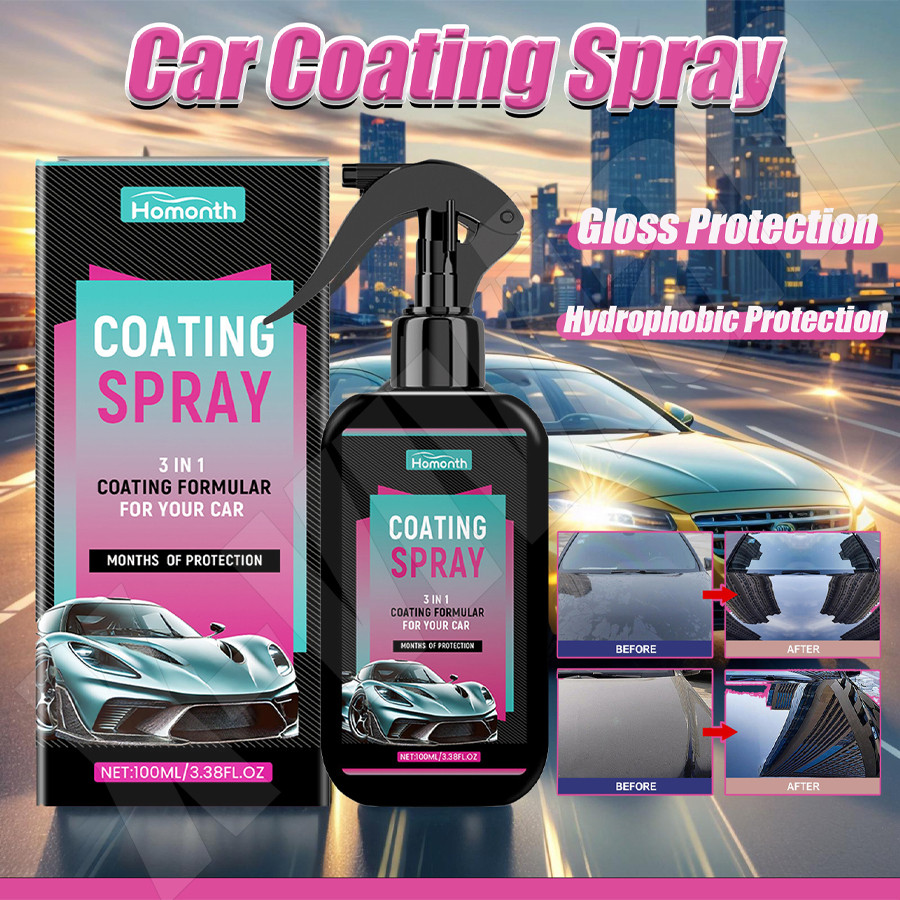 Spray De Revestimento De Carro Cera Polonês Brilho Líquido Refrescante De Ação Rápida Com Toalha Esponja Pintura Manuten em Oferta na Shopee