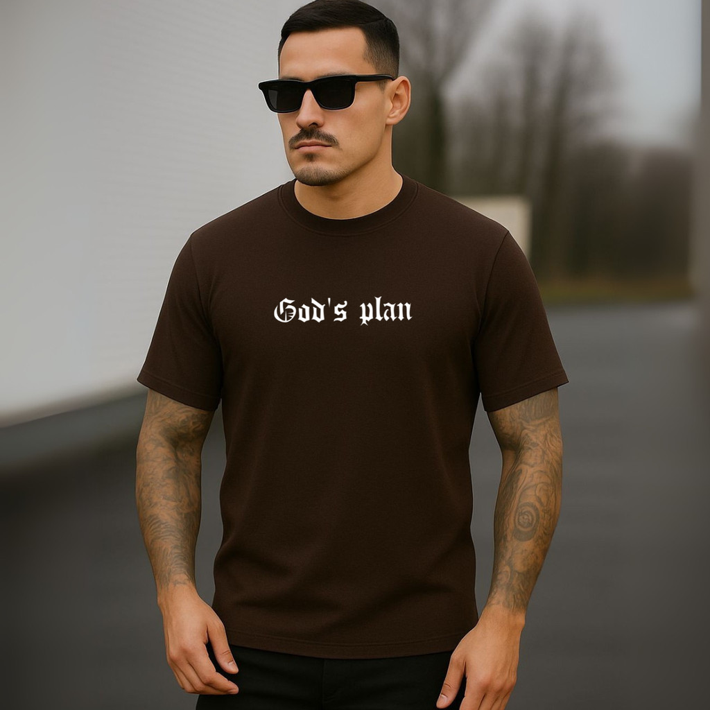 Camiseta Oversized Streetwear God's Plan em Oferta na Shopee