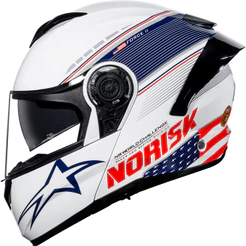 Capacete Norisk Grand Prix Estados Unidos USA Escamoteável Force II 2 Óculos Interno