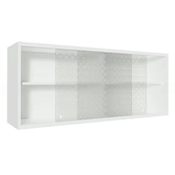 Armário Aéreo Glamy 2 Portas de Vidro Quadrato Branco Madesa