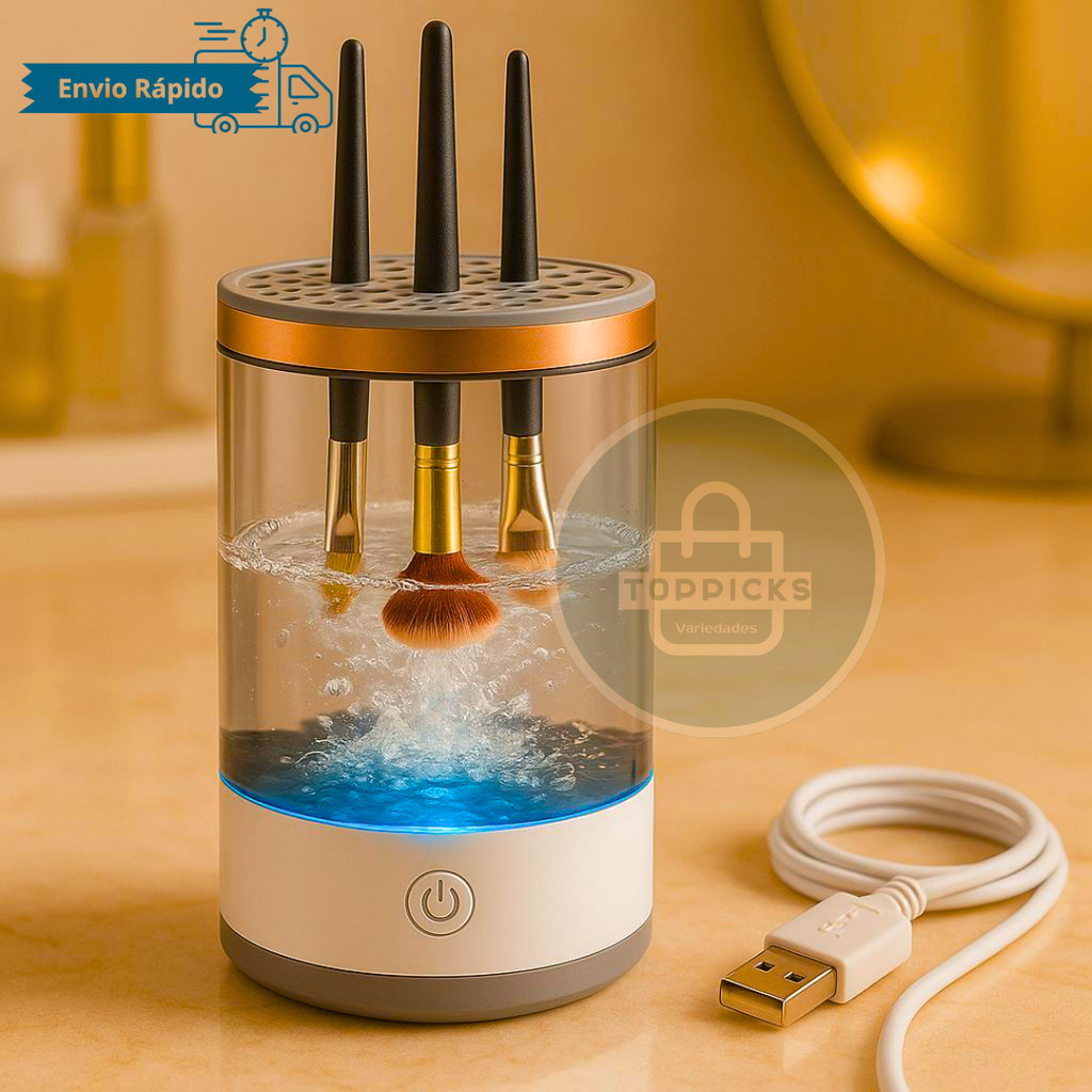 Limpador Higienizador Eletrico De Pincel Esponja De Maquiagem Automatico USB Lavador De Pincéis