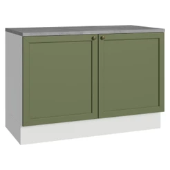 Balcão de Cozinha 120 cm 2 Portas Branco/Verde Vik Madesa