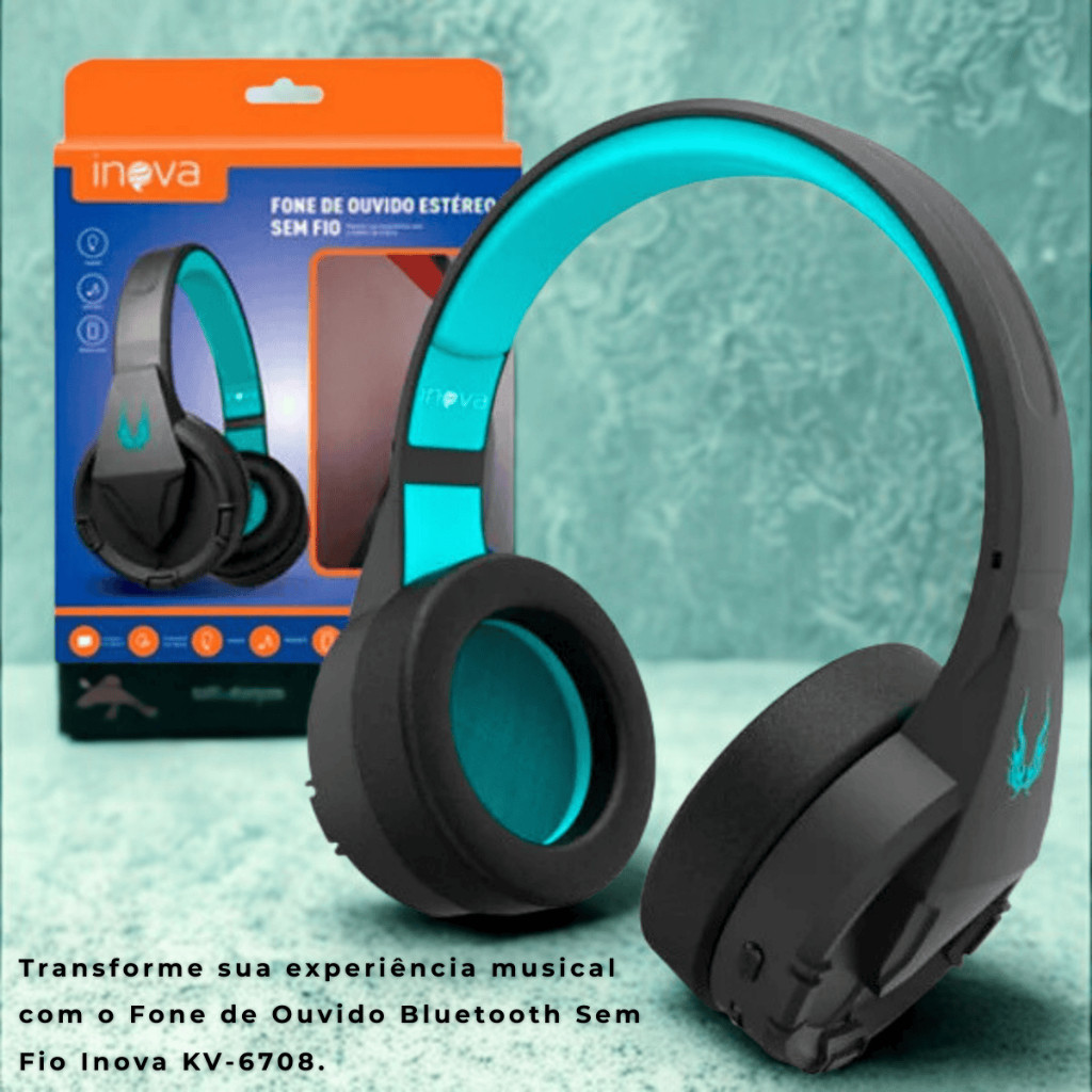 Fone de Ouvido Bluetooth Original Inova Sem Fio Wireless 6708