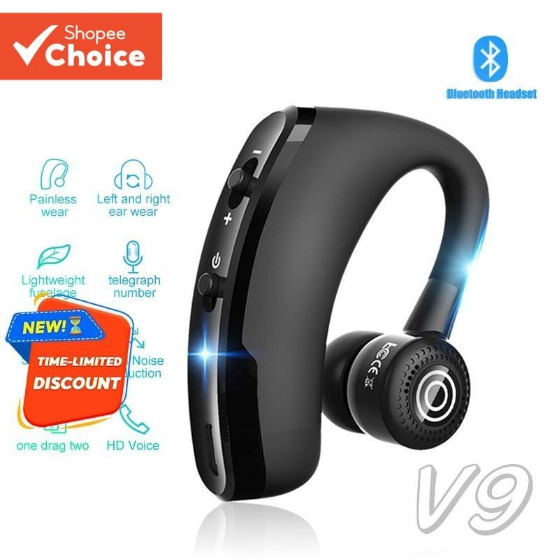 V9 Fone De Ouvido Bluetooth 5.0 Sem Fio Fones Controle Voz Música Esportes Mãos Livres Negócios Cancelamento Ruído