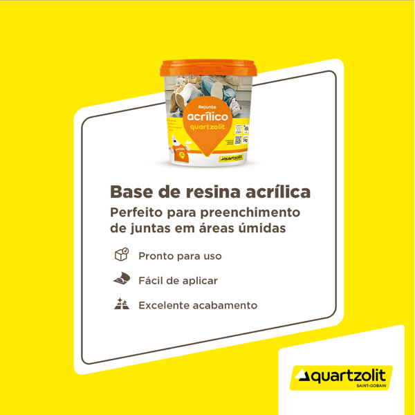 Rejunte Acrílico Quartzolit 1kg Cinza Platina — imagem 2 de 2