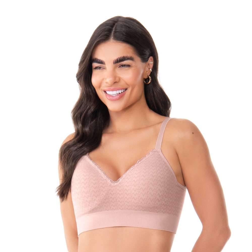 Sutiã Comfort Com Bojo e Renda Sem Costura Blush em Oferta na Shopee
