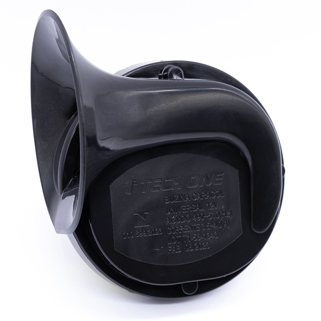Imagem Buzina Caracol Tech One 12V Universal Tom Agudo 500Hz 105 a 118 dB Alta Potência Automóvel Carro