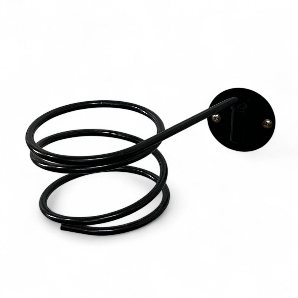 Suporte Para Secador De Cabelos Fixar Parede Aço Cor Preto