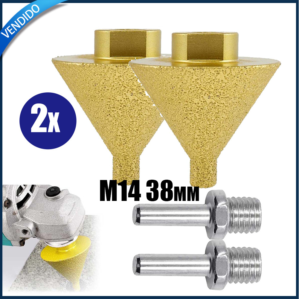 2x Broca de perfuração Broca de alargamento Adequada para esmeril angular M14 38 mm Barra de ligação