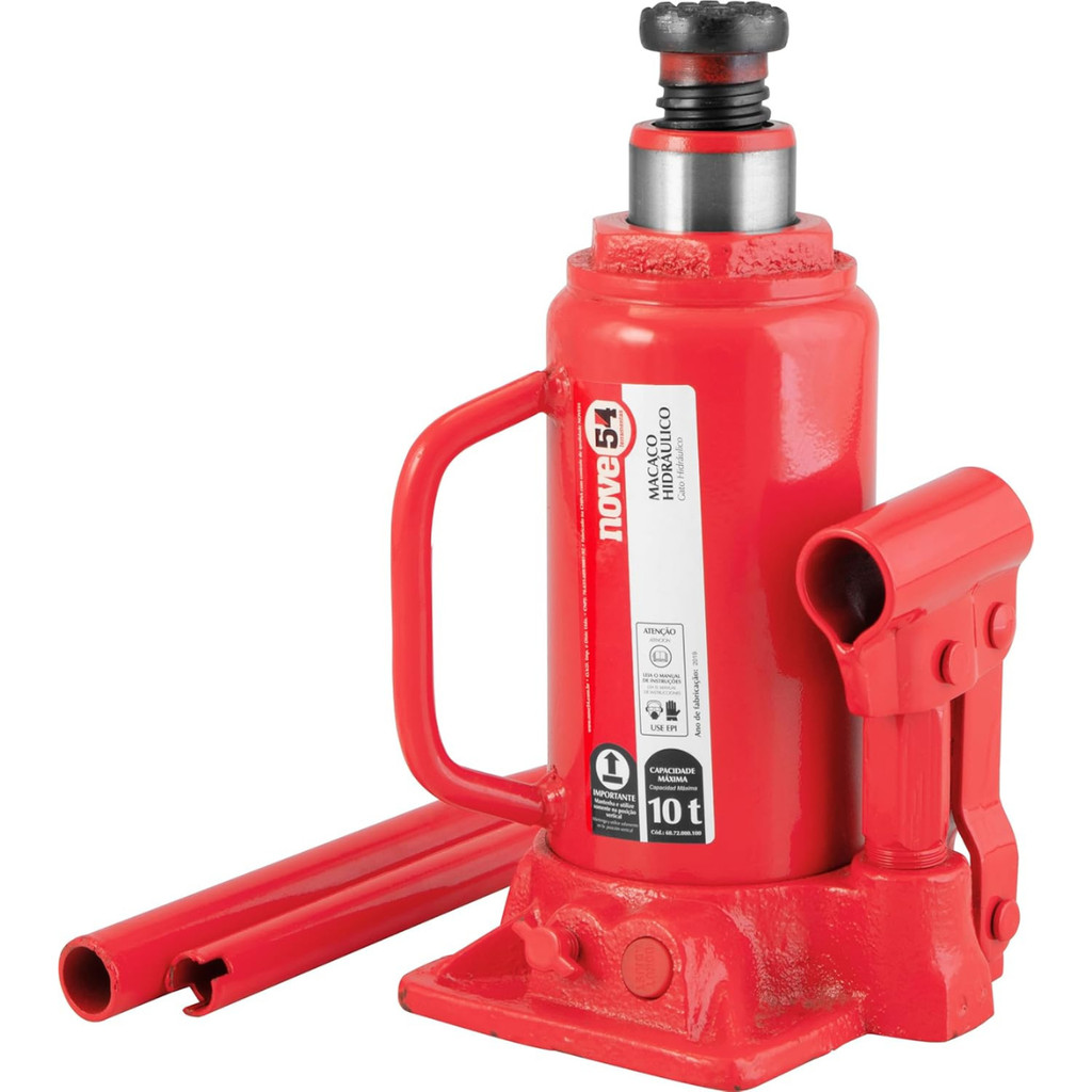 Macaco Hidráulico Tipo Garrafa 10 Toneladas Com Alça Nove54 em Oferta na Shopee