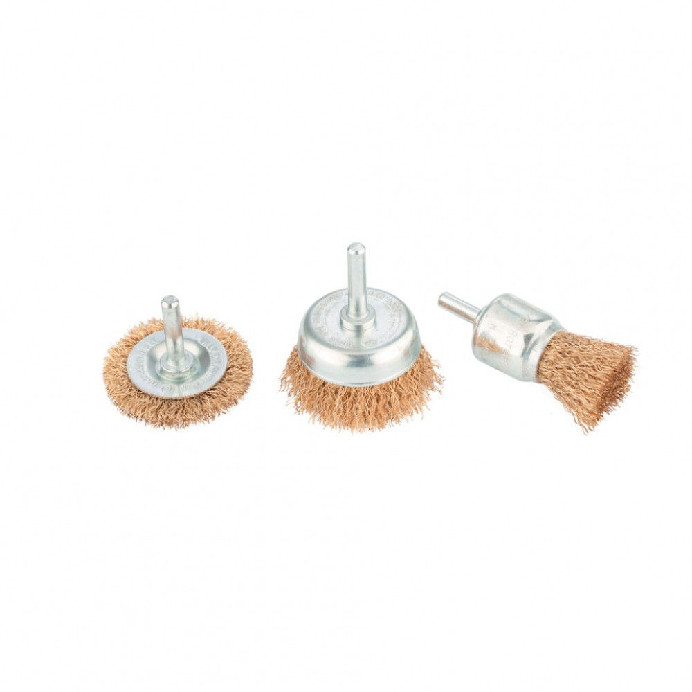 Jogo de escovas aço circular haste 6 mm com 3 peças - MTX - Home & Living