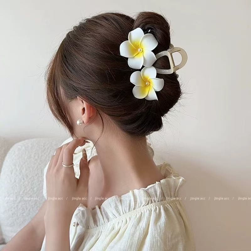 Clipe de flor de ovo feminino grande 8cm/11cm clipe de cabelo de flor ornamento de cabelo de cabeça traseira