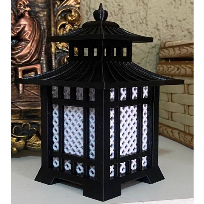 Imagem Luminária Japonesa Estilo Zen - Decorativo 3D - Design Exclusivo para Mesa e Quarto