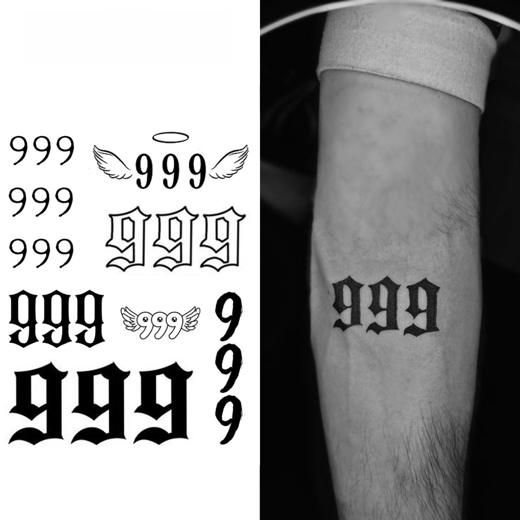 Tatuagem Temporária Número 9, Dura Até 15 Dias, Nova Tecnologia Mágica, Adesivo Semi-Permanente à Prova d'Água, Tatuagem