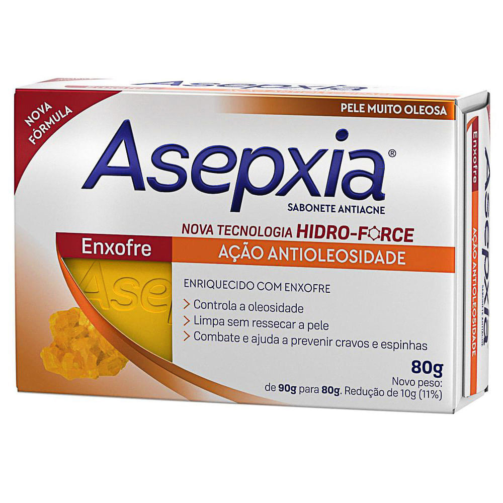Sabonete Asepxia Enxofre Ação Antioleosidade 80g - Beauty