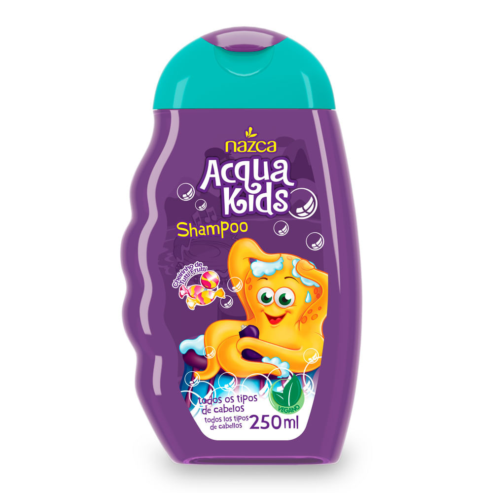 Shampoo Infantil Acqua Kids Tutti Frutti para Todos os Tipos de Cabelos com 250ml - Beauty