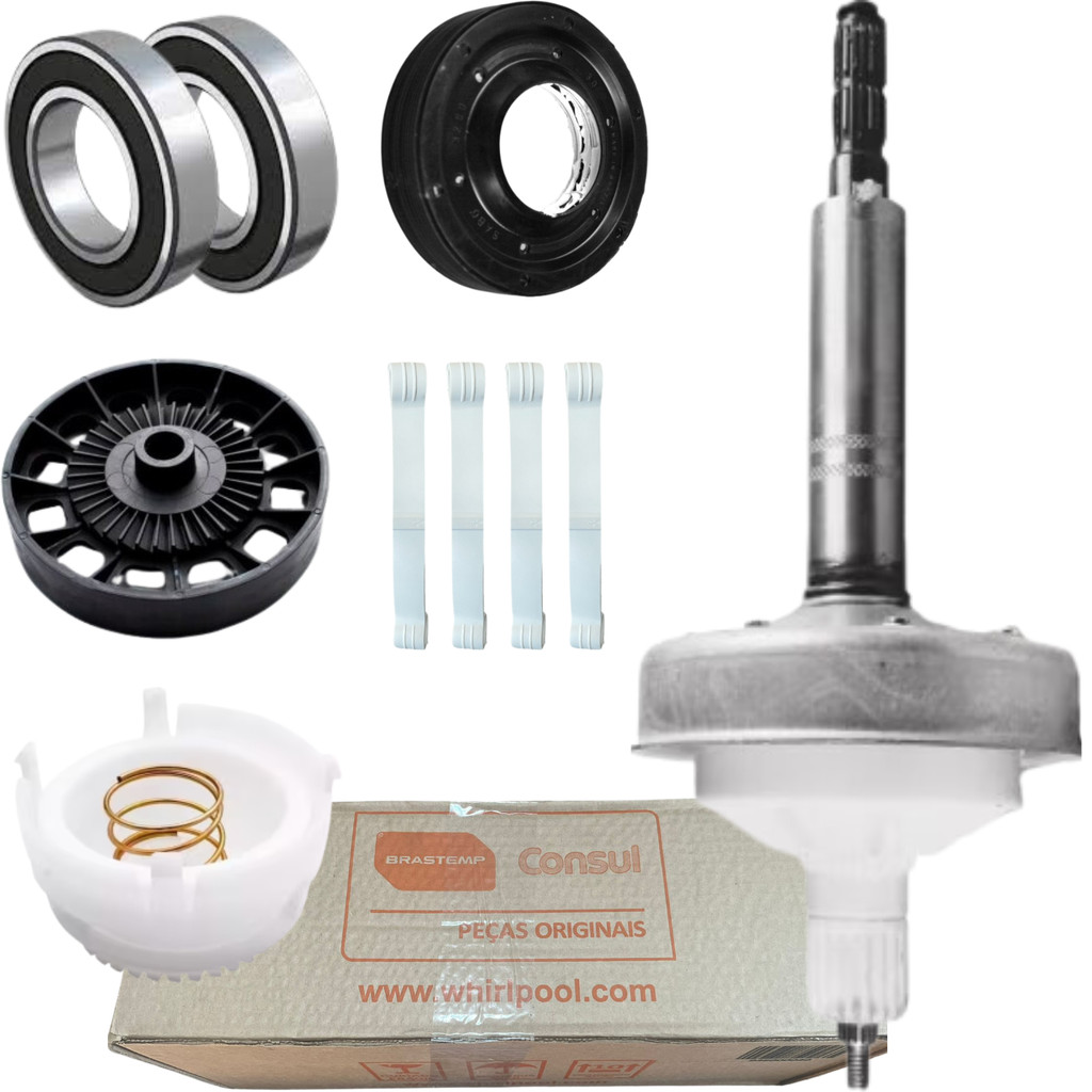 Kit Mecanismo Compativel Brastemp Bwl11 Ative 11kg Câmbio Poli E Came Eixo Curto 6,5cm Bwc11 Bwf24